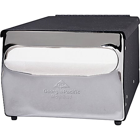 Georgia-Pacific Cafeteria Napkin Dispenser, 5 7/8" x 7 7/8" x 11 1/2", Black Chrome