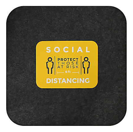 M + A Matting Sure Stride Impressions Mats, Social Distancing, 17" x 17", Smoke, Pack Of 6 Mats