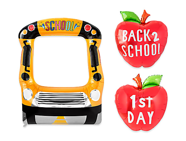 Office Depot® Brand Back-To-School Balloon Yard Sign, Multicolor, Pack Of 3 Balloons