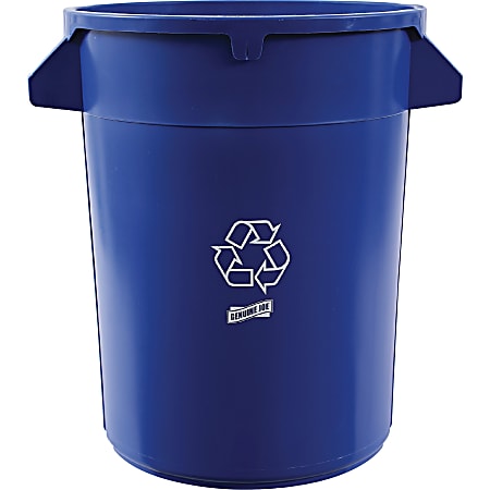 Genuine Joe Heavy-duty Trash Container - 32 gal Capacity - Plastic - Blue