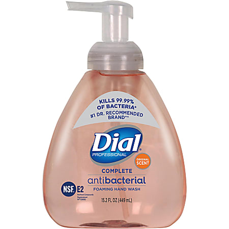 Dial Complete Antibacterial Foaming Hand Wash, Original Scent, 15.20 fl oz, Pack of 4, Pump Bottle Dispenser - 98606CT