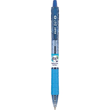 Pilot® B2P "Bottle To Pen" Retractable Ballpoint Pens, Medium Point, 1.0 mm, 82% Recycled, Translucent Blue Barrels, Blue Ink, Pack Of 12