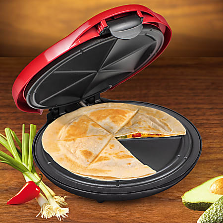thumbnail image 2 of Brentwood Quesadilla Maker - Red Non-Stick Electric Cooker For 6" Tortillas 2 of 12