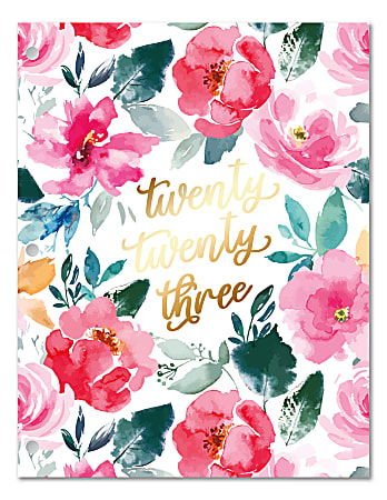 Office Depot® Brand Monthly Planner, 8-1/4" x 10-1/4", Floral, January To December 2023, NS81022F
