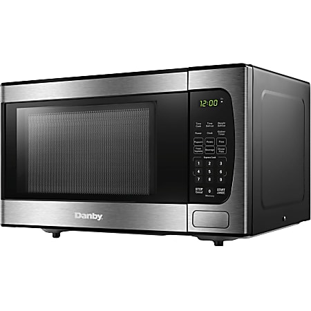 Danby 0.9 cu.ft Microwave with Stainless Steel Front - 0.9 ft³ Capacity - Microwave - 10 Power Levels - DBMW0924BBS