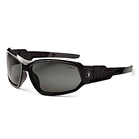 Ergodyne Skullerz Safety Glasses, Loki, Black Frame Smoke Lens