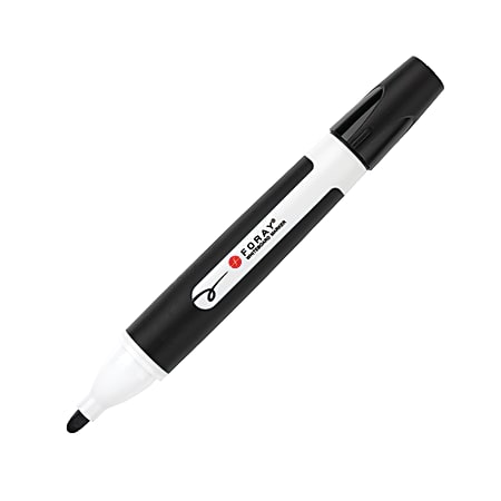 FORAY® Desk-Style Dry-Erase Markers With Soft Grips, Black, Pack Of 12