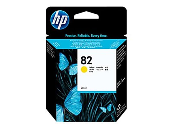 HP 82 - 28 ml - yellow - original - DesignJet - ink cartridge - for DesignJet 500, 500ps, 510, 510ps, 800, 800ps, 815mfp, 820; Designjet Copier cc800ps