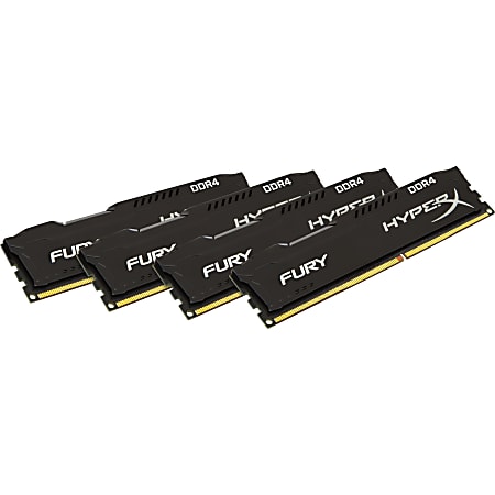 Kingston HyperX Fury 16GB DDR4 SDRAM Memory Module - For Desktop PC - 16 GB (4 x 4 GB) - DDR4-2666/PC4-21300 DDR4 SDRAM - CL15 - 1.20 V - Non-ECC - Unbuffered - 288-pin - DIMM