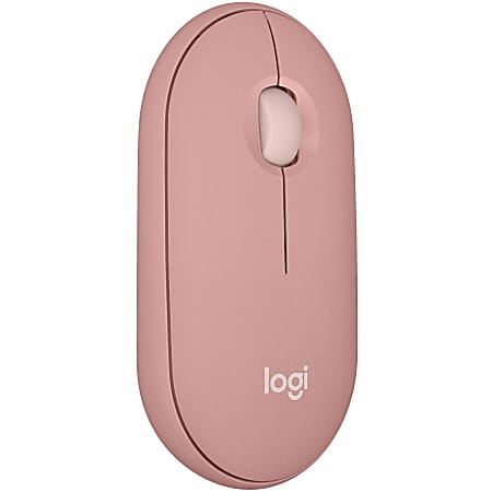 Logitech Pebble Mouse 2 M350s Slim Bluetooth Wireless Mouse, Portable, Customizable Button, Quiet Clicks, Tonal Rose - 910007023