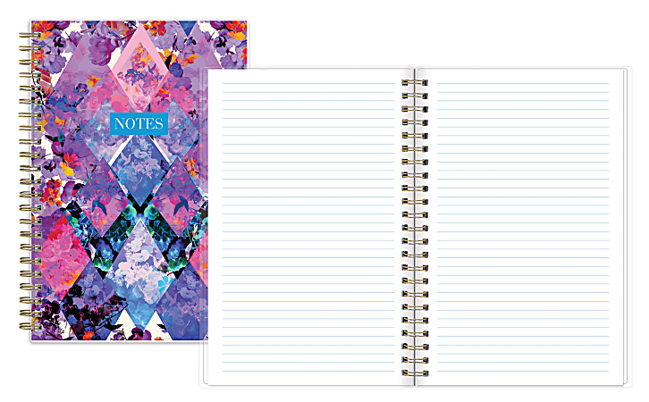 Nicole Miller Fashion Notebook, 5 1/2" x 8 1/2", 80 Pages, Floral Diamond