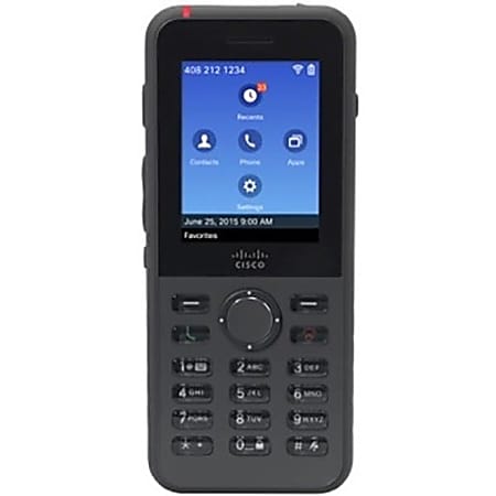 Cisco Wireless IP Phone 8821 World mode - Cordless - Wi-Fi, Bluetooth - 2.4" Screen Size - USB - Headphone - 11.50 Hour Battery Talk Time - Black