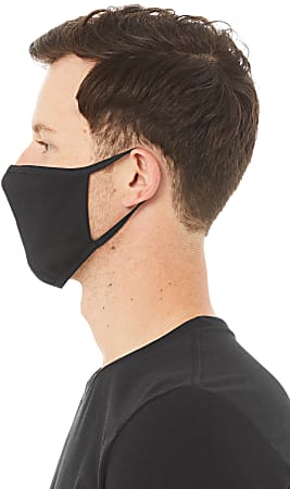 Bella Canvas Reusable 2 Ply Cloth Face Masks Black ML Pack Of 5 ...