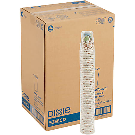 Dixie PerfecTouch 8 oz Insulated Paper Hot Coffee Cups by GP Pro - 50 / Pack - 20 / Carton - Coffee Haze - Paper, Cellulose Fiber - Hot Drink Dixie PerfecTouch 8 oz Insulated Paper Hot Coffee Cups by GP Pro - 50 / Pack - 20 / Carton - Coffee Haze - Paper, Cellulose Fiber - Hot Drink