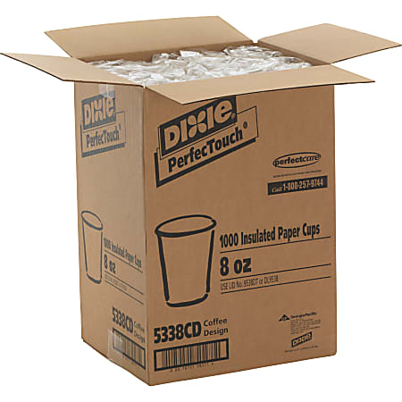 Dixie PerfecTouch 8 oz Insulated Paper Hot Coffee Cups by GP Pro - 50 / Pack - 20 / Carton - Coffee Haze - Paper, Cellulose Fiber - Hot Drink Dixie PerfecTouch 8 oz Insulated Paper Hot Coffee Cups by GP Pro - 50 / Pack - 20 / Carton - Coffee Haze - Paper, Cellulose Fiber - Hot Drink