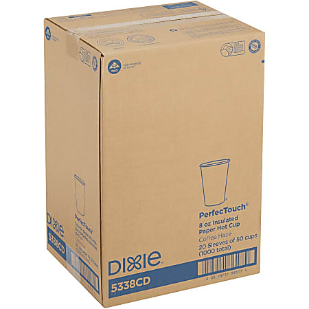 Dixie PerfecTouch 8 oz Insulated Paper Hot Coffee Cups by GP Pro - 50 / Pack - 20 / Carton - Coffee Haze - Paper, Cellulose Fiber - Hot Drink Dixie PerfecTouch 8 oz Insulated Paper Hot Coffee Cups by GP Pro - 50 / Pack - 20 / Carton - Coffee Haze - Paper, Cellulose Fiber - Hot Drink