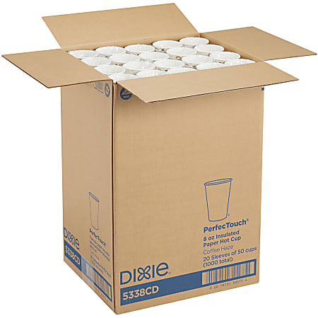 Dixie PerfecTouch 8 oz Insulated Paper Hot Coffee Cups by GP Pro - 50 / Pack - 20 / Carton - Coffee Haze - Paper, Cellulose Fiber - Hot Drink Dixie PerfecTouch 8 oz Insulated Paper Hot Coffee Cups by GP Pro - 50 / Pack - 20 / Carton - Coffee Haze - Paper, Cellulose Fiber - Hot Drink