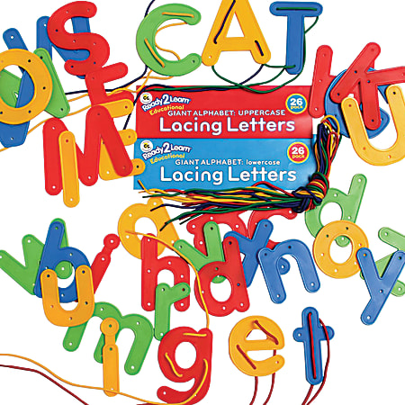 Learning Advantage Ready 2 Learn Lacing Alphabet 68 Piece Set, Multicolor