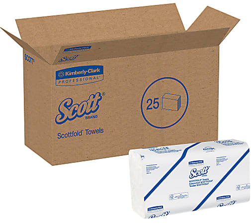 Scott® Scottfold™ Multi-Fold 1-Ply Paper Towels, 175 Sheets Per Pack, Case Of 25 Packs