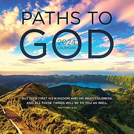 2024 TF Publishing Inspirational Wall Calendar, 12” x 12”, Paths To God, January To December