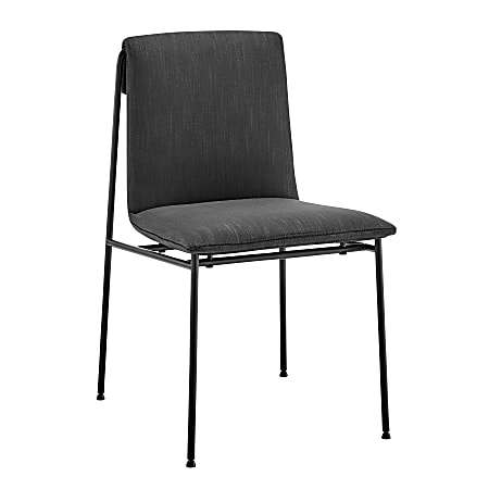 Eurostyle Ludvig Fabric Side Chairs, Anthracite/Black, Set Of 2 Chairs