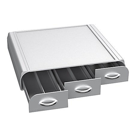 Mind Reader Anchor Triple-Drawer Coffee Pod Holder, Silver