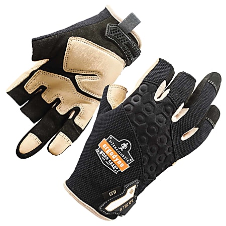 Ergodyne ProFlex 720LTR Heavy-Duty Leather-ReinforcedFraming Gloves, Large, Black