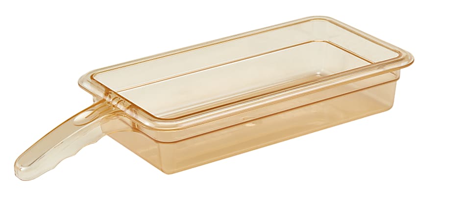 Cambro H-Pan High-Heat Food Pans, Single Handle, 6-15/16"H x 12-3/4"W x 2-1/2"D, Amber, Pack Of 6 Pans