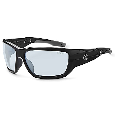 Ergodyne Skullerz® Safety Glasses, Baldr, Black Frame, Indoor/Outdoor Lens
