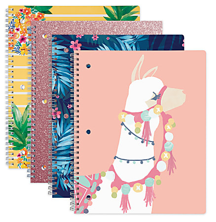Office Depot® Brand Fashion Notebook, 10-1/2" x 8-1/2", College Ruled, 160 Pages (80 Sheets), Tropical