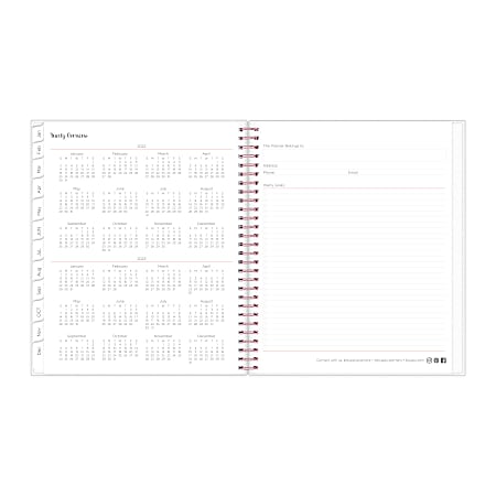 Joselyn Blue Sky Frosted Weekly/Monthly Safety Wirebound Planner 110394 January to December 2022 8-1/2 x 11 