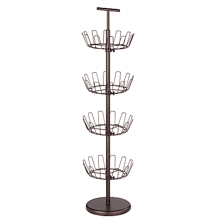 Honey-Can-Do 4-Tier Revolving Shoe Tree, 49 1/4"H x 11 1/2"W x 11 1/2"D, Bronze