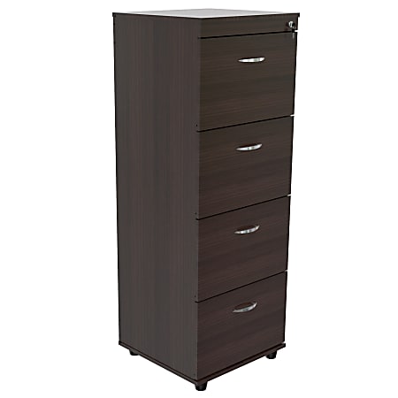 Inval 17-3/4"D Vertical 4-Drawer File Cabinet, Espresso Wengue