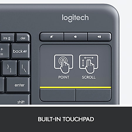 Logitech K400 Plus Wireless Touch Keyboard Black 920 007119 - Office Depot