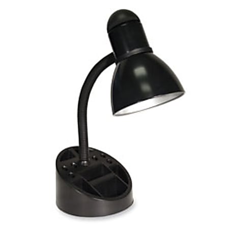 Ledu Organizer Incandescent Desk Lamp, 16 1/2"H, Black