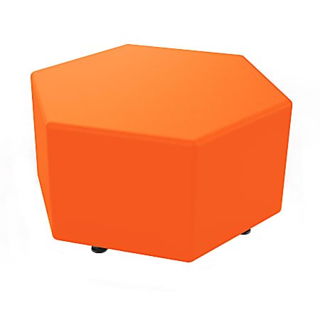 Marco Hexagon Seating Ottoman, Papaya