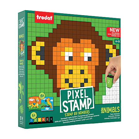 Trodat Pixel Stamp Art Coloring Book, Animals, Total Qty 1