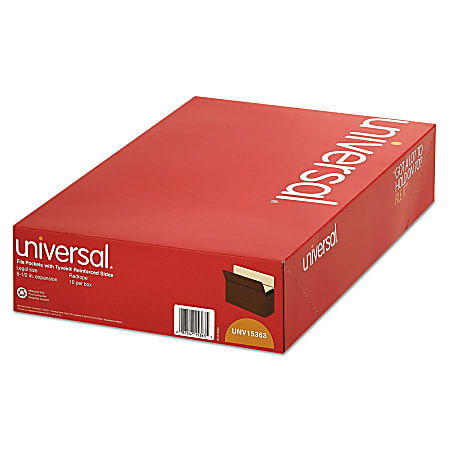 Universal Expansion File Pocket - Legal - 8.5" x 14" - Straight Tab Cut - 5" Expansion - 10 / Box - Manila, Red