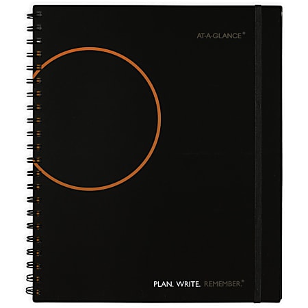 AT-A-GLANCE® Plan. Write. Remember. Undated Planning Notebook With Reference Calendars, 8-1/2" x 11", Black, 70620905
