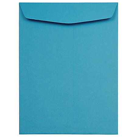 JAM Paper® Open-End 9" x 12" Envelopes, Gummed Seal, Blue, Pack Of 100 Envelopes