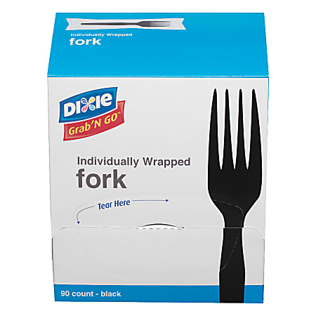 Dixie® Grab'N Go™ Forks, Black, 90 Per Box, Pack Of 6 Boxes