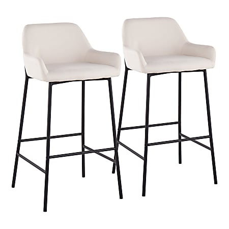 LumiSource Daniella Counter Stools, Black/Cream, Set Of 2 Stools