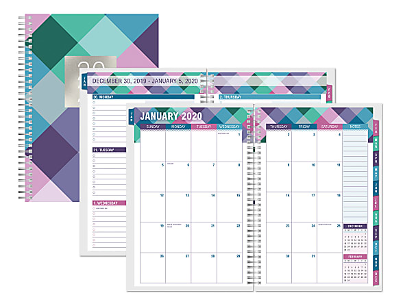 Office Depot® Brand Weekly/Monthly Planner, 5-1/2" x 8", Buffalo Check, January to December 2020