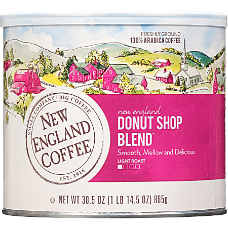 New England Donut Shop Blend - Donut Shop Blend, Arabica, Rich Aroma - Light - 30.5 oz - Kosher - 1 / Each
