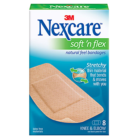 3M Nexcare Comfort KneeElbow Bandages 1 78 x 4 Pack Of 8 Office
