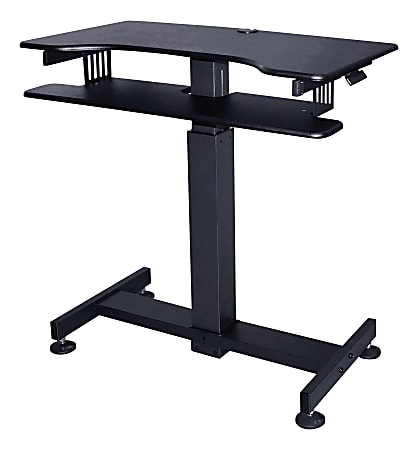 Lorell® 40" Mobile Standing Desk Workstation, 49"H x 40"W x 21"D, Black
