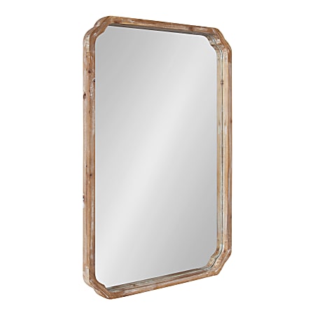 Uniek Kate And Laurel Marston Rectangle Mirror, 36”H x 24”W x 1-3/4”D, Rustic Brown