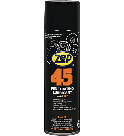 Zep Professional 45 Penetrating Lubricant With PTFE, 17 Oz, Pack Of 12 Cans
