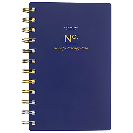 Cambridge® WorkStyle Weekly/Monthly Planner, 3-1/2" x 6", Navy, January To December 2022, 1575-300