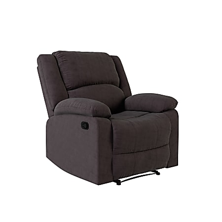 Lifestyle Solutions Relax A Lounger Price Microfiber Manual Recliner Chocolate Office Depot